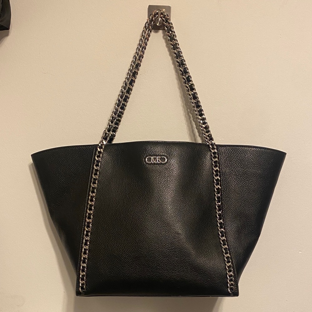 Michael Kors Leather Tote Bag with Chain Straps